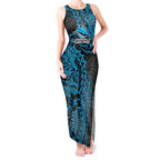Personalised Cronulla-Sutherland Sharks Tank Maxi Dress Polynesian Tribal Pattern With Rugby Shark Mascot Art