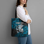 Personalised Cronulla-Sutherland Sharks Tote Bag Polynesian Tribal Pattern With Rugby Shark Mascot Art