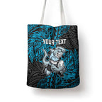 Personalised Cronulla-Sutherland Sharks Tote Bag Polynesian Tribal Pattern With Rugby Shark Mascot Art