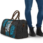 Personalised Cronulla-Sutherland Sharks Travel Bag Polynesian Tribal Pattern With Rugby Shark Mascot Art