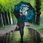 Personalised Cronulla-Sutherland Sharks Umbrella Polynesian Tribal Pattern With Rugby Shark Mascot Art
