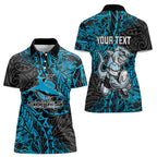 Personalised Cronulla-Sutherland Sharks Women Polo Shirt Polynesian Tribal Pattern With Rugby Shark Mascot Art