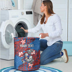 Personalised Newcastle Knights Laundry Basket Polynesian Tribal Pattern With Rugby Knight Mascot Art