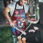Personalised Newcastle Knights Apron Polynesian Tribal Pattern With Rugby Knight Mascot Art