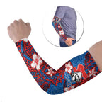 Personalised Newcastle Knights Arm Sleeves Polynesian Tribal Pattern With Rugby Knight Mascot Art