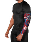 Personalised Newcastle Knights Arm Sleeves Polynesian Tribal Pattern With Rugby Knight Mascot Art