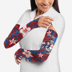 Personalised Newcastle Knights Arm Sleeves Polynesian Tribal Pattern With Rugby Knight Mascot Art