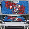 Personalised Newcastle Knights Auto Sun Shade Polynesian Tribal Pattern With Rugby Knight Mascot Art