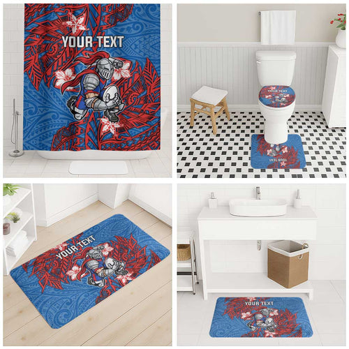 Personalised Newcastle Knights Bathroom Set Polynesian Tribal Pattern With Rugby Knight Mascot Art