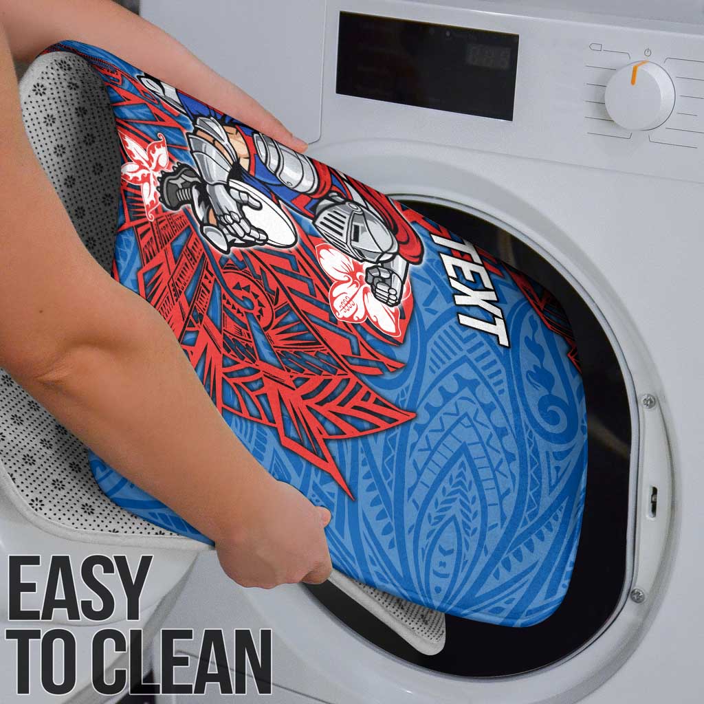 Personalised Newcastle Knights Bathroom Set Polynesian Tribal Pattern With Rugby Knight Mascot Art