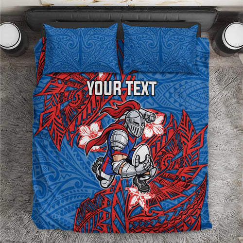 Personalised Newcastle Knights Bedding Set Polynesian Tribal Pattern With Rugby Knight Mascot Art