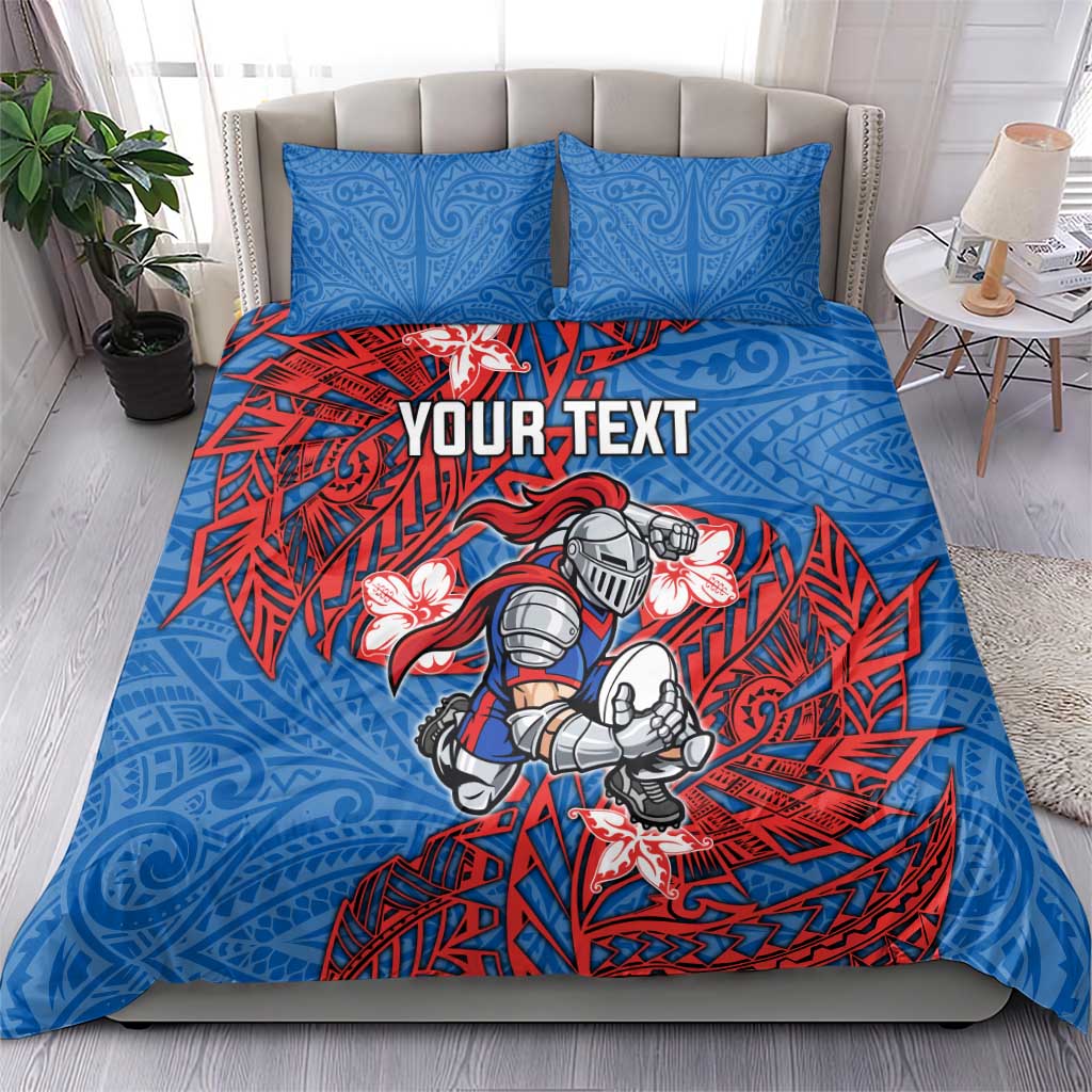 Personalised Newcastle Knights Bedding Set Polynesian Tribal Pattern With Rugby Knight Mascot Art