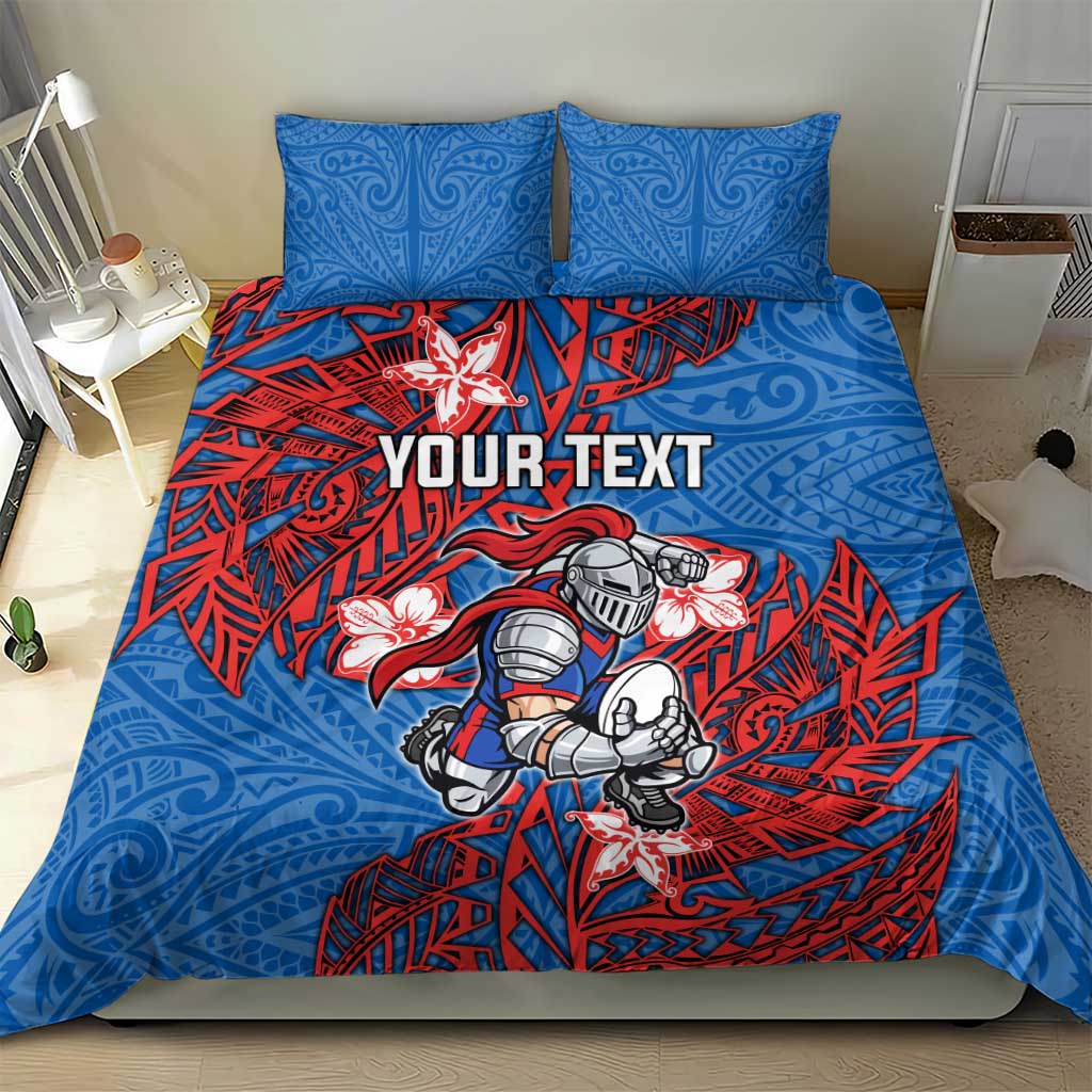 Personalised Newcastle Knights Bedding Set Polynesian Tribal Pattern With Rugby Knight Mascot Art