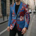 Personalised Newcastle Knights Blazer Polynesian Tribal Pattern With Rugby Knight Mascot Art