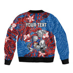 Personalised Newcastle Knights Bomber Jacket Polynesian Tribal Pattern With Rugby Knight Mascot Art