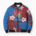 Personalised Newcastle Knights Bomber Puffer Jacket Polynesian Tribal Pattern With Rugby Knight Mascot Art