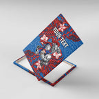 Personalised Newcastle Knights Canvas Wall Art Polynesian Tribal Pattern With Rugby Knight Mascot Art