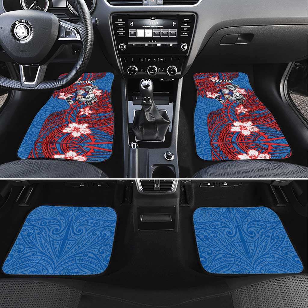Personalised Newcastle Knights Car Mats Polynesian Tribal Pattern With Rugby Knight Mascot Art