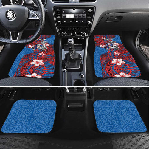 Personalised Newcastle Knights Car Mats Polynesian Tribal Pattern With Rugby Knight Mascot Art