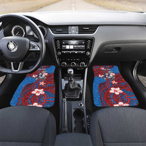 Personalised Newcastle Knights Car Mats Polynesian Tribal Pattern With Rugby Knight Mascot Art