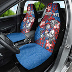 Personalised Newcastle Knights Car Seat Cover Polynesian Tribal Pattern With Rugby Knight Mascot Art