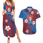 Personalised Newcastle Knights Couples Matching Summer Maxi Dress and Hawaiian Shirt Polynesian Tribal Pattern With Rugby Knight Mascot Art