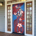 Personalised Newcastle Knights Door Cover Polynesian Tribal Pattern With Rugby Knight Mascot Art