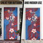 Personalised Newcastle Knights Door Cover Polynesian Tribal Pattern With Rugby Knight Mascot Art