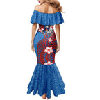 Personalised Newcastle Knights Family Matching Mermaid Dress and Hawaiian Shirt Polynesian Tribal Pattern With Rugby Knight Mascot Art