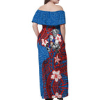Personalised Newcastle Knights Family Matching Off Shoulder Maxi Dress and Hawaiian Shirt Polynesian Tribal Pattern With Rugby Knight Mascot Art
