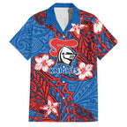 Personalised Newcastle Knights Family Matching Tank Maxi Dress and Hawaiian Shirt Polynesian Tribal Pattern With Rugby Knight Mascot Art