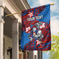 Personalised Newcastle Knights Garden Flag Polynesian Tribal Pattern With Rugby Knight Mascot Art