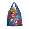 Personalised Newcastle Knights Grocery Bag Polynesian Tribal Pattern With Rugby Knight Mascot Art