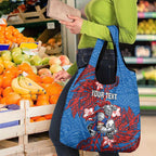 Personalised Newcastle Knights Grocery Bag Polynesian Tribal Pattern With Rugby Knight Mascot Art