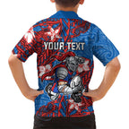 Personalised Newcastle Knights Hawaiian Shirt Polynesian Tribal Pattern With Rugby Knight Mascot Art