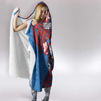 Personalised Newcastle Knights Hooded Blanket Polynesian Tribal Pattern With Rugby Knight Mascot Art