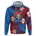 Personalised Newcastle Knights Hoodie Polynesian Tribal Pattern With Rugby Knight Mascot Art