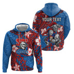 Personalised Newcastle Knights Hoodie Polynesian Tribal Pattern With Rugby Knight Mascot Art