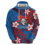Personalised Newcastle Knights Hoodie Polynesian Tribal Pattern With Rugby Knight Mascot Art