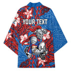 Personalised Newcastle Knights Kimono Polynesian Tribal Pattern With Rugby Knight Mascot Art
