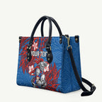 Personalised Newcastle Knights Leather Bag Polynesian Tribal Pattern With Rugby Knight Mascot Art