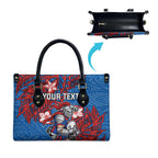 Personalised Newcastle Knights Leather Bag Polynesian Tribal Pattern With Rugby Knight Mascot Art