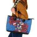 Personalised Newcastle Knights Leather Tote Bag Polynesian Tribal Pattern With Rugby Knight Mascot Art