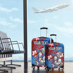 Personalised Newcastle Knights Luggage Cover Polynesian Tribal Pattern With Rugby Knight Mascot Art