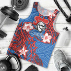 Personalised Newcastle Knights Men Tank Top Polynesian Tribal Pattern With Rugby Knight Mascot Art
