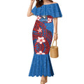 Personalised Newcastle Knights Mermaid Dress Polynesian Tribal Pattern With Rugby Knight Mascot Art