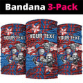 Personalised Newcastle Knights Neck Gaiter Polynesian Tribal Pattern With Rugby Knight Mascot Art