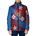 Personalised Newcastle Knights Padded Jacket Polynesian Tribal Pattern With Rugby Knight Mascot Art