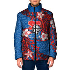 Personalised Newcastle Knights Padded Jacket Polynesian Tribal Pattern With Rugby Knight Mascot Art