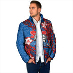 Personalised Newcastle Knights Padded Jacket Polynesian Tribal Pattern With Rugby Knight Mascot Art